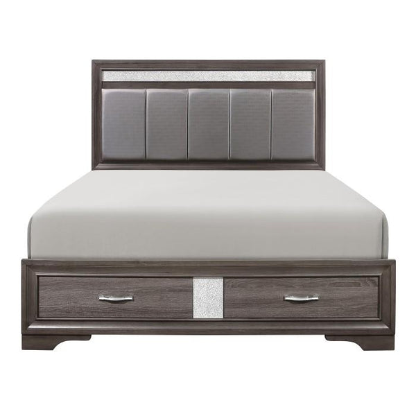 Luster (3) Queen Platform Bed with Footboard Storage image