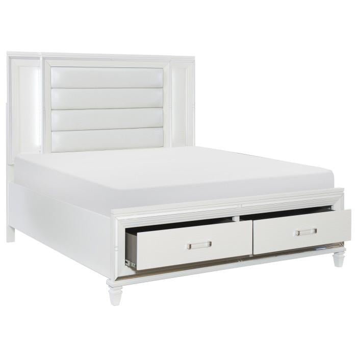Tamsin (3) Queen Platform Bed with LED Lighting and Footboard Storage