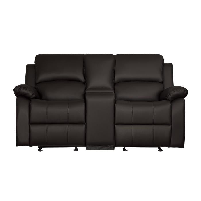 9928DBR-2 - Double Glider Reclining Love Seat with Center Console image