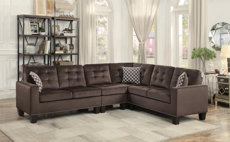 Lantana 2-Piece Reversible Sectional in Chocolate 9957CHSC