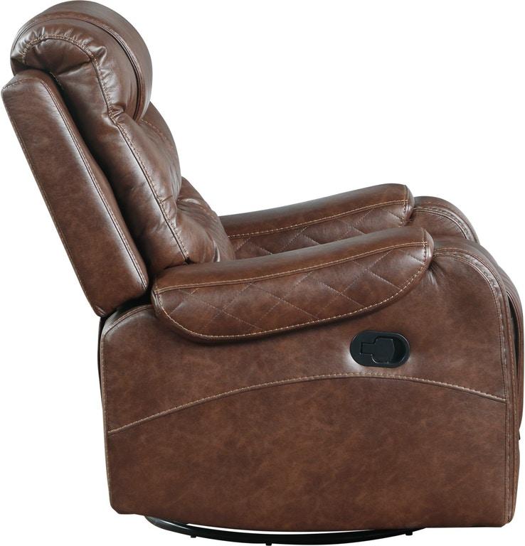 Putnam Swivel Glider Reclining Chair in Brown 9405BR-1