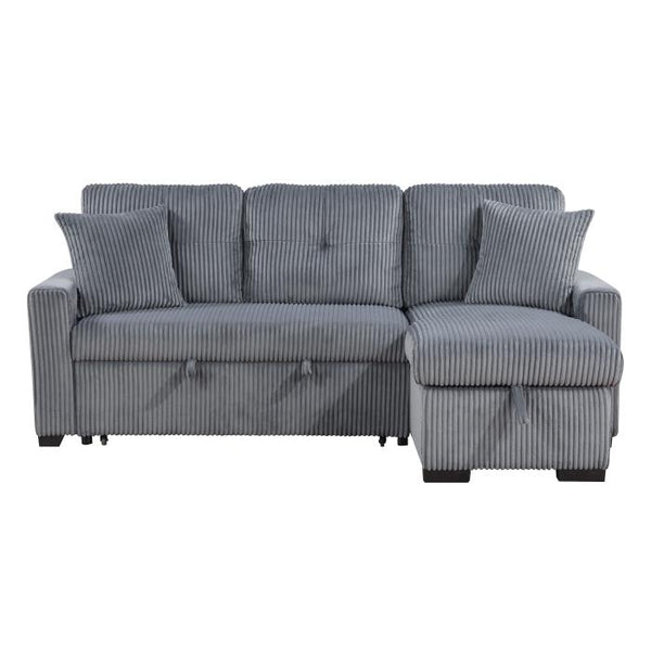 9649DGSC - (3)3-Piece Reversible Sectional with Pull-out Bed and Hidden Storage image