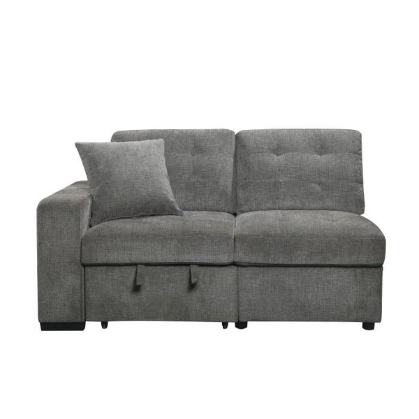 Logansport Left Side 2-Seater with Pull-out Ottoman and 1 Pillow in Gray 9401GRY-2L image