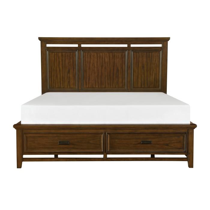Frazier King Upholstered Storage Platform Bed in Dark Cherry 1649K-1EK