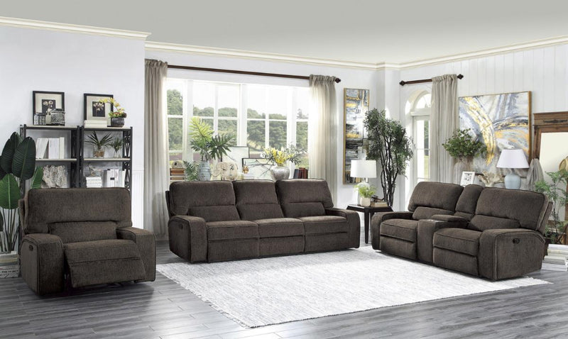 Borneo Double Glider Reclining Loveseat in Chocolate