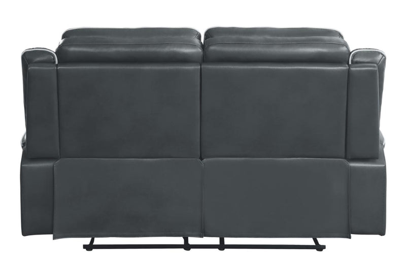 Darwan Double Lay Flat Reclining Loveseat in Dark Gray