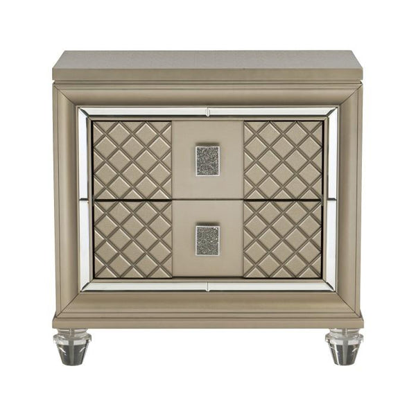 Loudon 2 Drawer Nightstand in Champagne Metallic 1515-4 image