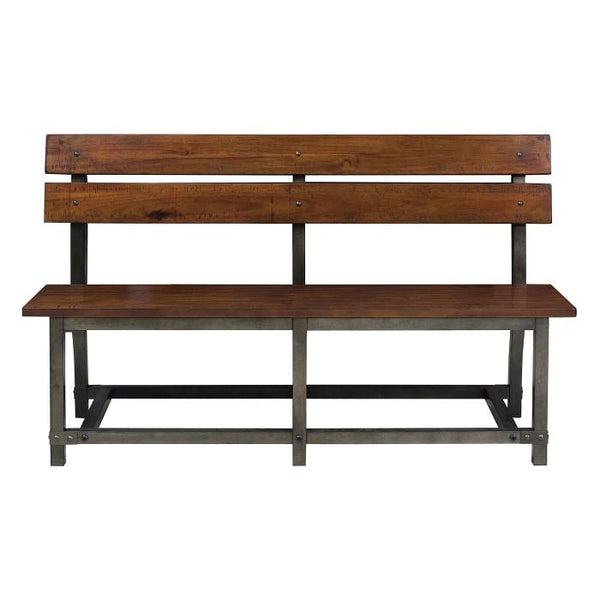 Holverson Bench w/ Back in Rustic Brown 1715-BH image