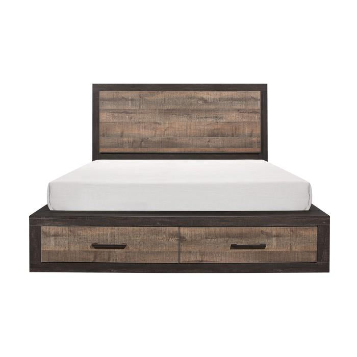 Miter (3)California King Platform Bed with Footboard Storage