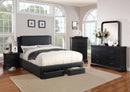 Liihcc Queen Bed/Black Pu in Black / Black