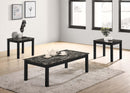 Liihfd 3-Pcs Coffee Table Set in Marble Black