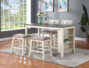 Minyou Counter Height Dining Table in White + Grey