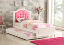 Mcraft Twin Bed W/Trundle-Pink+White in White