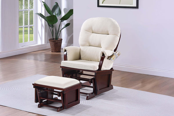 Bstfur Glider W/Ottoman in Beige /Espresso