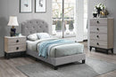 Chyuan Twiin Bed/Light Grey Burplap in Light Grey / Black