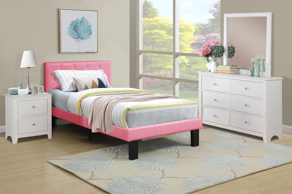 Chyuan Full Bed in Pink / Espresso