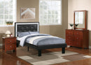 Chyuan Full Bed/Pu-Ash Black in Black / Espresso
