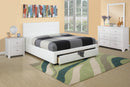 Liihcc Queen Bed W/Drawer-Pu White in White / Black