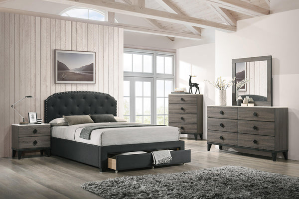 Liihcc Eastern King Bed in Charcoal