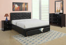 Liihcc Full Bed W/Drawer-Black Pu in Black / Black