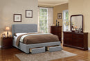 Liihcc Queen Bed/Stone Ash in Light Grey / Black