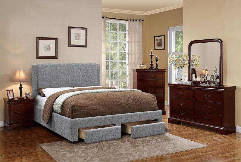 Liihcc Full Bed/Stone Ash in Light Grey / Black
