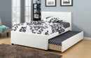 Liihcc Full Bed W/Trundle Squ Tufted Headboard White in White / Na
