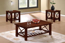 Liihct 3-Pcs Coffee Table Set in Cherry