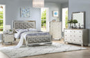 Mcraft E. King Bed W/Stainless Panel/Silver in Silver