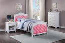 Mcraft Full Bed -White/Pink Pu in White