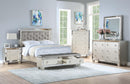 Mcraft Queen Bed W/Storage Bench/Stainless Panel/Silver in Silver