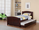 Mcraft Twin Bed W/Trundle-Cherry in Dark Cherry