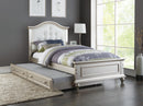 Mcraft Twin Bed W/Trundle-White+Silver in Silver