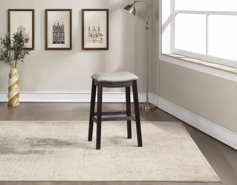 Sfvnco Bar Stool in Grey Pu/Espresso Frame