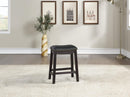 Sfvnco Counter Stool in Black Pu/Espresso Frame