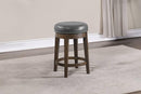 Sfvnco Swivel Counter Stool in Grey Pu/Walnut Frame