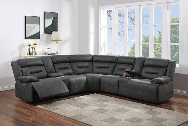 Taiyus Power Motion Sectional in Charcoal