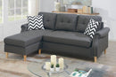 Taiyus Sectional Set W/2 Accent Pillows in Blue Grey