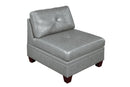 Uefurn Armless Chair/ Grey Genuine Leather in Grey