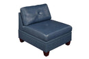 Uefurn Armless Chair/ Ink Blue Genuine Leather in Ink Blue