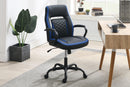 Uefurn Office Chair/Faux Leather in Black+Blu