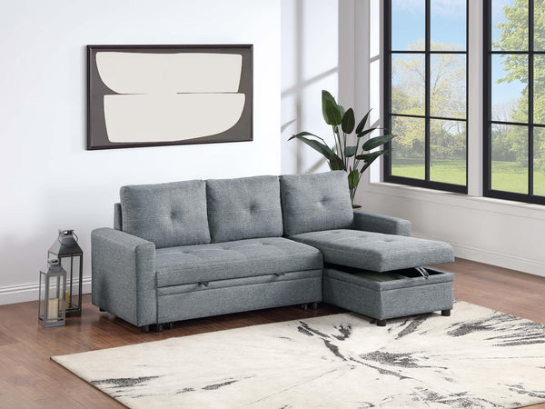 Uniqvn Convertible Sectional Set in Black Gray