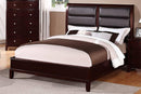Vfvnco Calif. King Bed W. Boxed Faux Leather Headboard in Dark Cherry