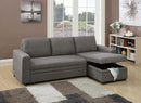 Vphong 2-Pcs Sectional Set in Ash Black / Espresso
