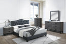 Chyuan Full Bed/Charcoal Burplap in Charcoal / Black