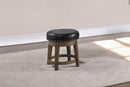Sfvnco Swivel Stool in Black Pu/Walnut Frame