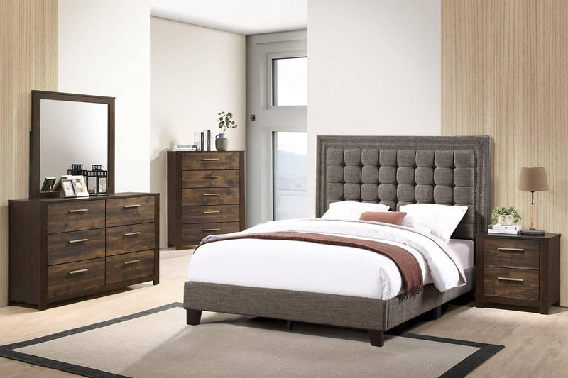 Vphong Eastern King Bed in Brown / Espresso