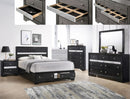Crown Mark Regata King Storage Bed in Black