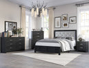 Crown Mark Furniture Jaylen 2 Drawer Nightstand in Black