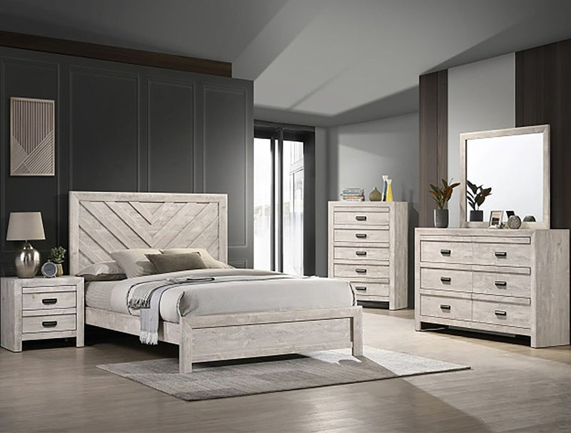 Crown Mark Furniture Valor 2 Drawer Nightstand in Gray